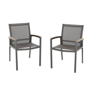 English Elm Christopher Knight Home® - Luton Dining Chair - Stylish Mid-Century Modern Design, Durable Weather-Resistant Aluminum & Comfort 62760.00GGRY