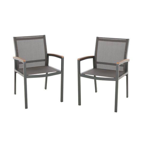 English Elm Christopher Knight Home® - Luton Dining Chair - Stylish Mid-Century Modern Design, Durable Weather-Resistant Aluminum & Comfort 62760.00GGRY