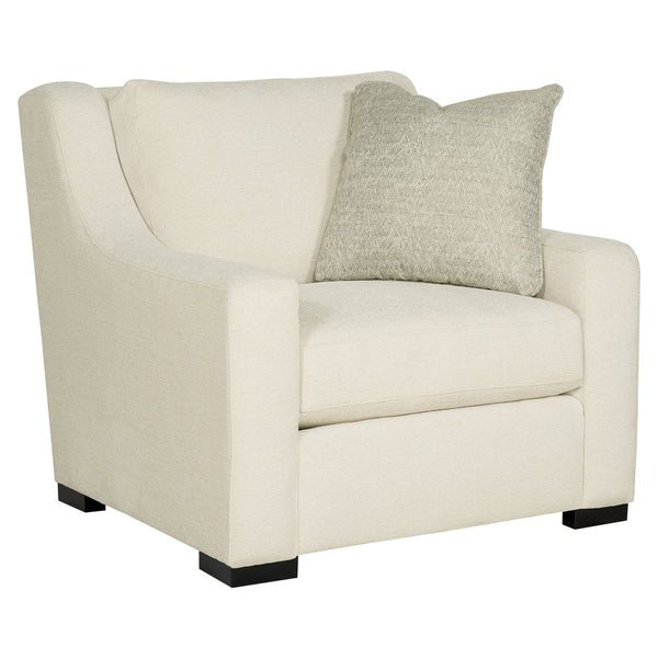 Bernhardt Bernhardt Germain Chair — Plush Transitional Armchair With Exposed Wood Legs, Thick Cushions, Pillow - Made to Order B2662A