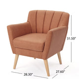 Christopher Knight Home® - Noble House - Merel Mid Century Modern Orange Fabric Club Chair