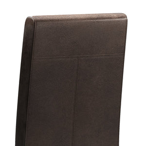 English Elm Acadian Parson Dining Chair Set Of 2 - Stylish Distressed Brown Vegan Leather, Comfort & Versatility B136P159794