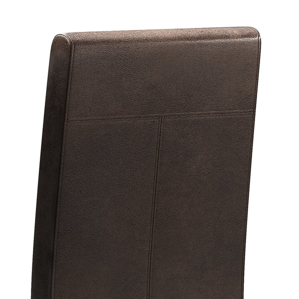 English Elm Acadian Parson Dining Chair Set Of 2 - Stylish Distressed Brown Vegan Leather, Comfort & Versatility B136P159794