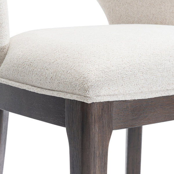 Bernhardt Bernhardt Raff Upholstered Counter Stool Sculptural Wood Base Modern Kitchen Bar L25589