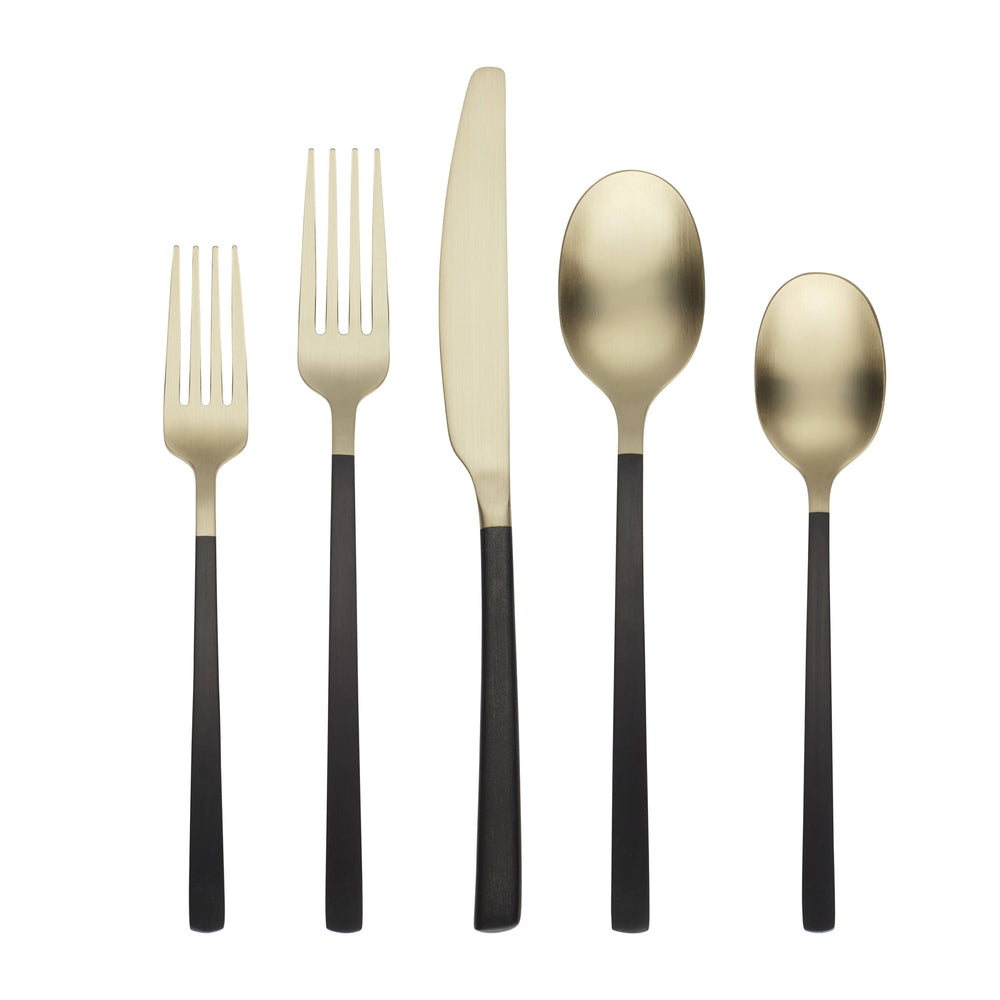 Lenox Cambridge Beacon Black/Champagne Satin 20-Piece Flatware Set NO COLOR METAL 512120R