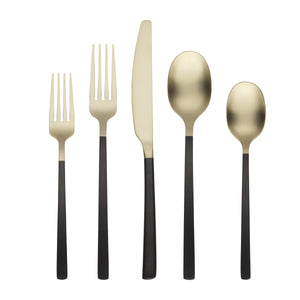 Lenox Cambridge Beacon Black/Champagne Satin 20-Piece Flatware Set NO COLOR METAL 512120R