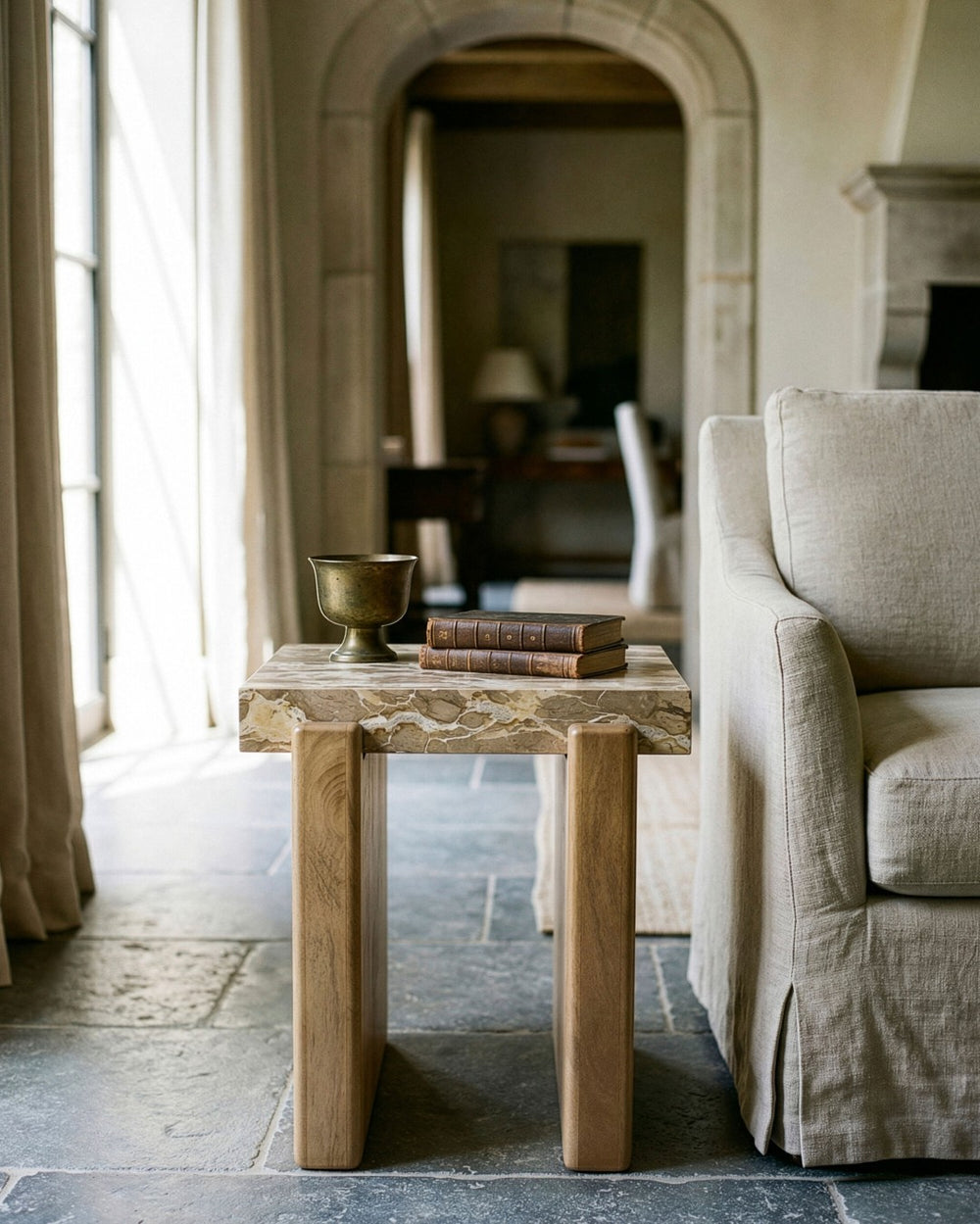 Surya Aureli Square End Table Handcrafted in India for Living Room or Bedroom Decor AURE002-222020