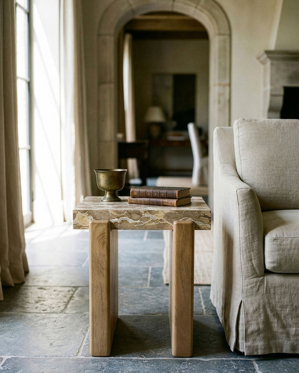 Surya Aureli Square End Table Handcrafted in India for Living Room or Bedroom Decor AURE002-222020