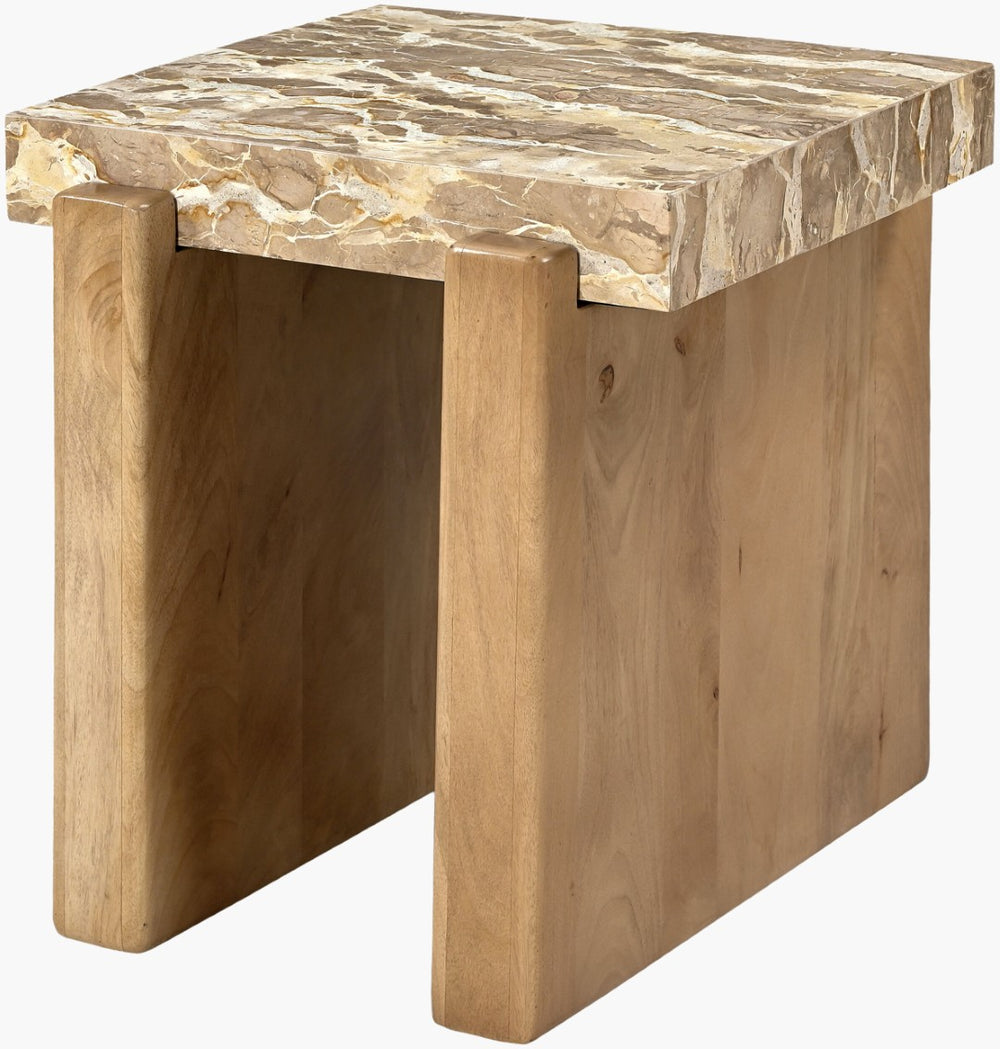 Surya Aureli Square End Table Handcrafted in India for Living Room or Bedroom Decor AURE002-222020