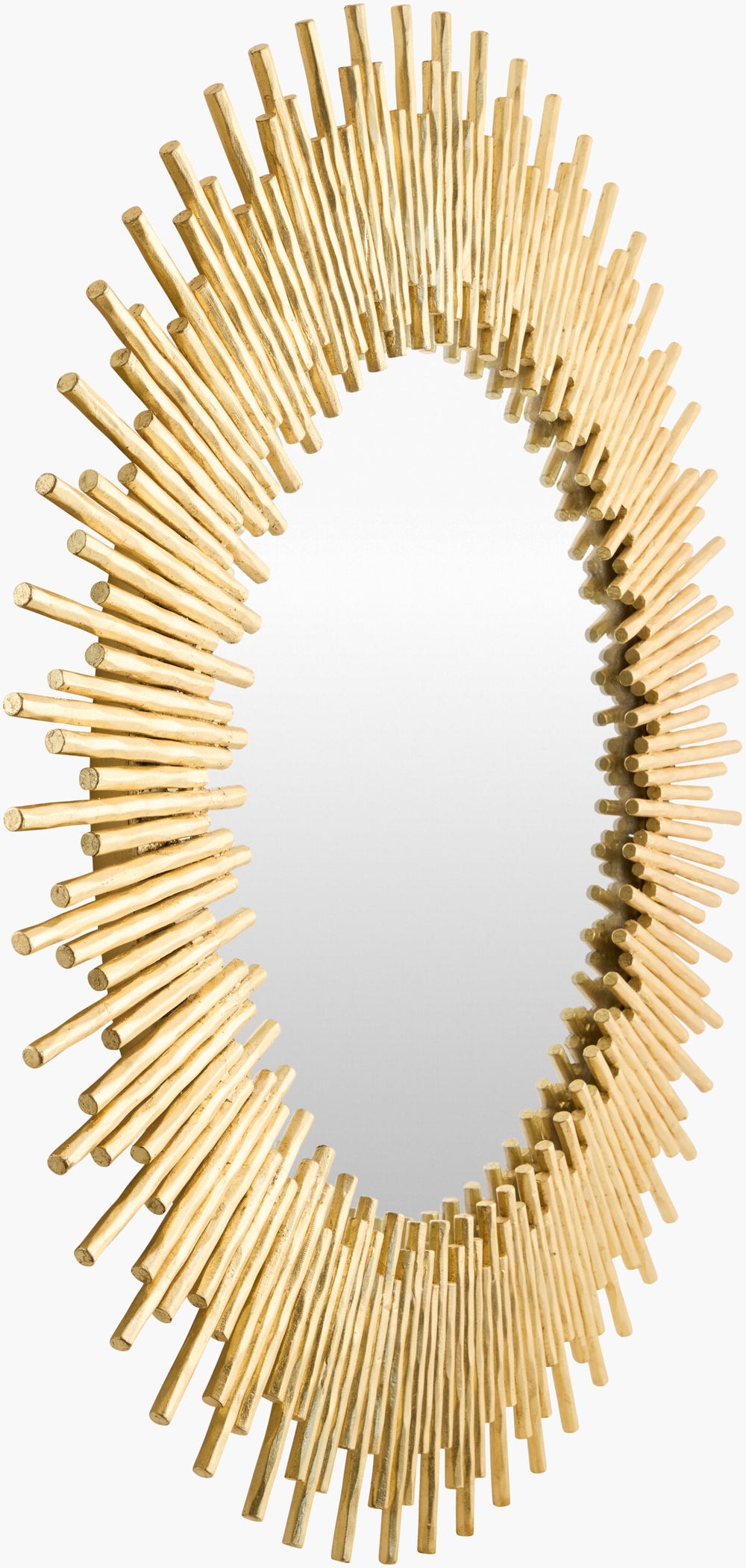 Surya Auriga Mid-century Modern 38” Accent Mirror - Elegant Wall Decor For Living Room & Hallway Style Frame, Gold Iron Auri002-3838