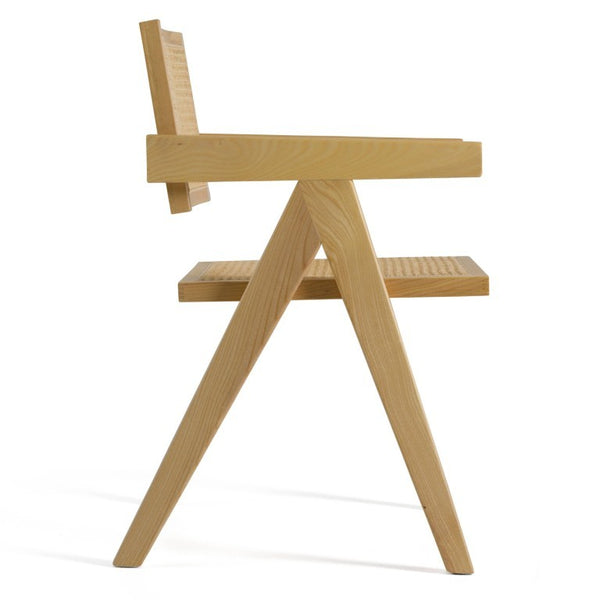 VIG Furniture Aurora Handwoven Rattan Dining Arm Chair With Solid Ash Frame — Modern-Retro Comfort & Durability VGCS-ACH-21026