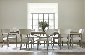 Bernhardt Bernhardt Albion Extendable Dining Table 88-124" Pewter White Oak Farmhouse With X-Stretcher Stability K1749