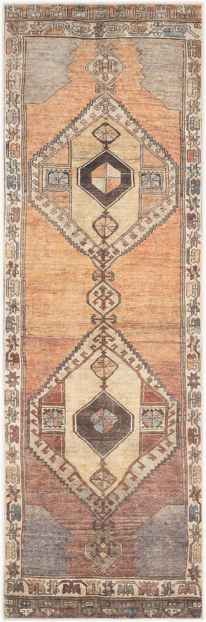 Livabliss Antiquity Flatweave Runner Rug Chenille Polyester Traditional Pattern for Hallways Dark Brown, Cam 2'7" x 7'3" AUY2303-2773
