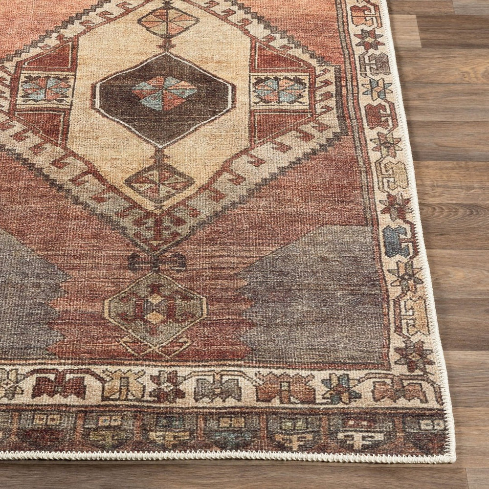 Livabliss Antiquity Flatweave Runner Rug Chenille Polyester Traditional Pattern for Hallways Dark Brown, Cam 2'7" x 12' AUY2303-2712