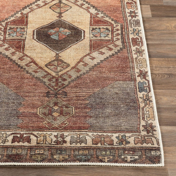 Livabliss Antiquity Flatweave Runner Rug Chenille Polyester Traditional Pattern for Hallways Dark Brown, Cam 2'7" x 7'3" AUY2303-2773
