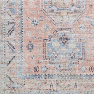Livabliss Antiquity Flatweave Chenille Runner Rug Ornamental Traditional Pattern for Hallways Peach, Pale Blu 2'7" x 7'3" AUY2306-2773