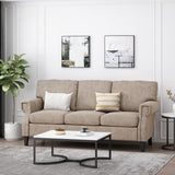 Christopher Knight Home® - Noble House - Burkehaven Contemporary Fabric 3 Seater Sofa with Nailhead Trim