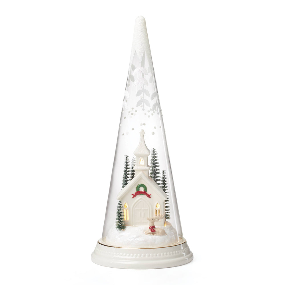 Lenox Lit Christmas Cone With Church Scene Multi, NO COLOR GLASS,CRYSTAL 896634
