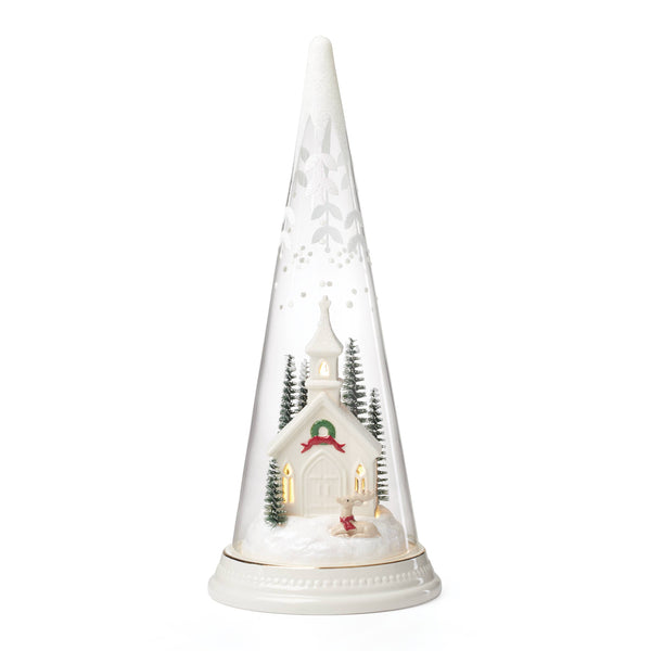 Lenox Lit Christmas Cone With Church Scene Multi, NO COLOR GLASS,CRYSTAL 896634