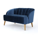 Christopher Knight Home® - Noble House - Amaia Mid-Century Modern Velvet Sofa with Seashell Backrest