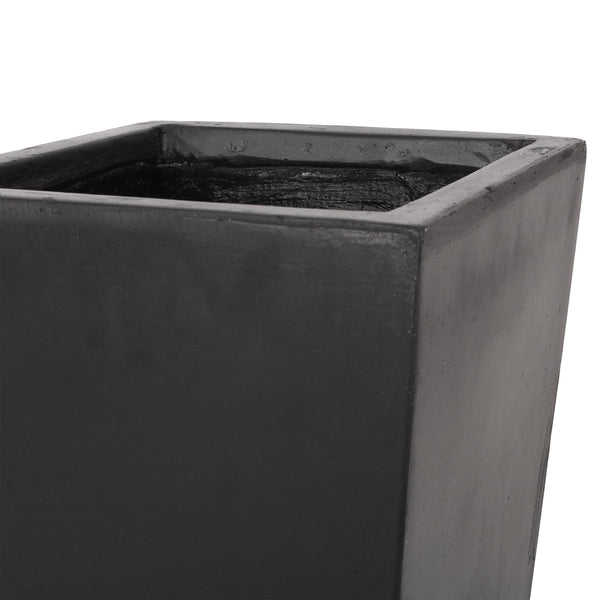 English Elm Ella Handcrafted Cast Stone Outdoor Planter Tapered Architectural Design for Patio 69576.00BLK