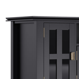 English Elm Artisan 72" Black Tv Media Stand - Elegant Solid Wood Design With Glass Doors & Ample Storage Space B136P158698