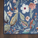 Nourison Washables NWB01 Machine Made Power-loomed Borderless Design Indoor Only Vintage Farmhouse Rug Navy Multicolor, Navy Multicolor Front Base, 85% Polyester,9% Cotton,6% Other Fibers 99446912183