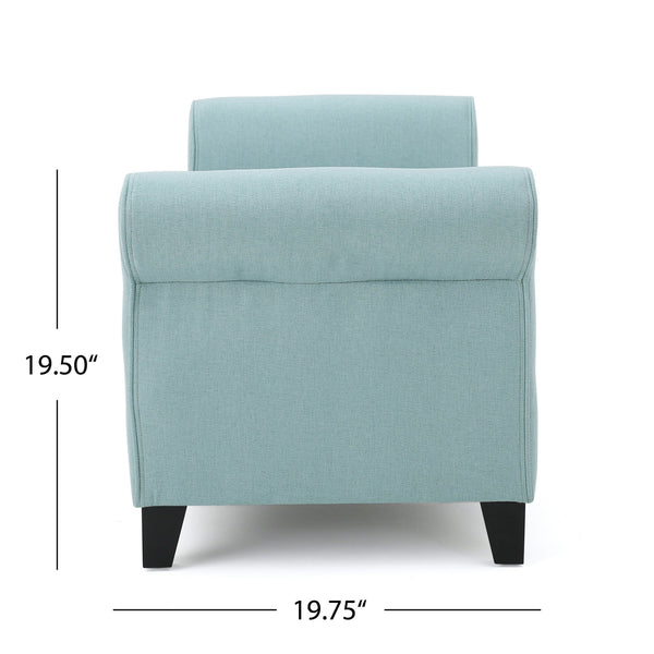English Elm Hayes Upholstered Storage Bench with Rolled Arms for Entryway Bedroom or Living Room 57735.00LBL