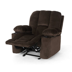 English Elm Christopher Knight Home® - Luxurious Manual Recliner Chair with Skin-Friendly Fabric, Dual Cup Holders, Ergonomic Padded Comfort Chocolate 57578.00CHO