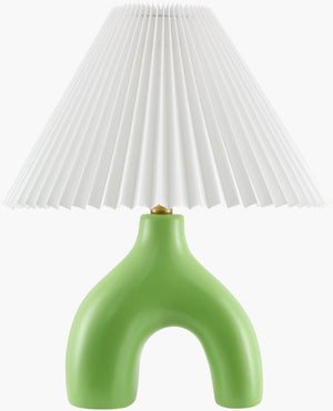 Livabliss Alvik Ceramic Art Deco Table Lamp with Linen Shade for Warm Ambient Living Spaces AVK-007