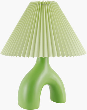 Livabliss Alvik Ceramic Art Deco Accent Lamp with Linen Shade for Warm Ambient Glow AVK-008