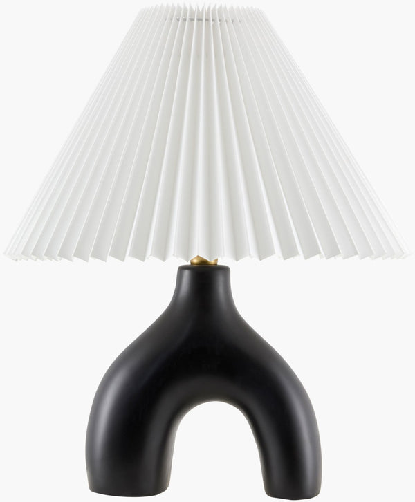 Livabliss Alvik Ceramic Art Deco Table Lamp with Linen Shade for Ambient Bedroom Lighting AVK-009