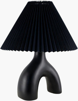 Livabliss Alvik Ceramic Art Deco Table Lamp with Linen Shade for Warm Ambient Bedroom Light AVK-010