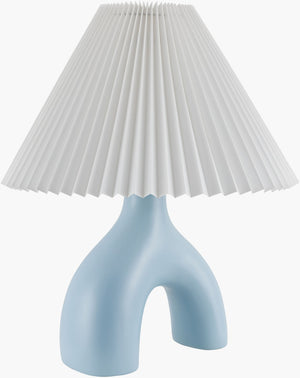 Livabliss Alvik Ceramic Art Deco Table Lamp with Linen Shade for Bedroom or Entryway AVK-017