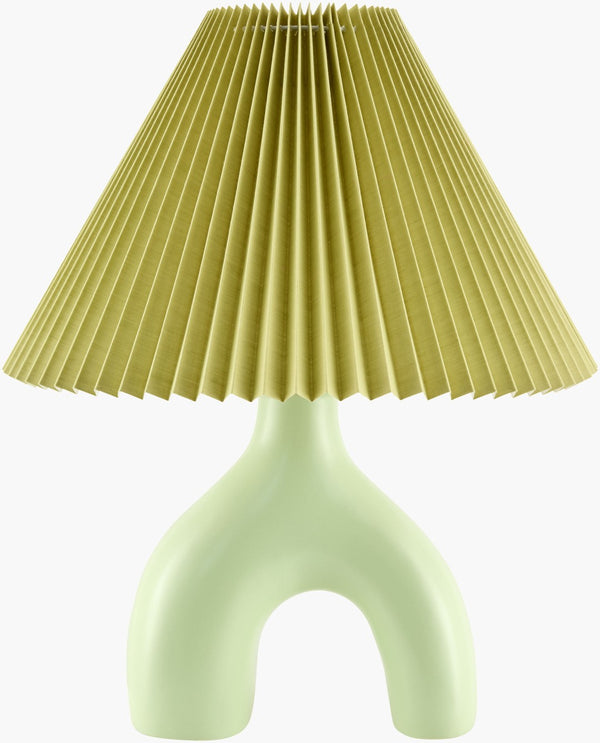 Livabliss Alvik Art Deco Ceramic Table Lamp with Double Linen Shade for Warm Ambient Glow AVK-020