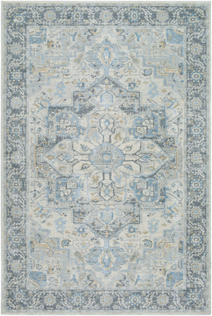 Avellino AVL-2301 9'2" x 12' Machine Woven Rug AVL2301-9212  Light Beige, Light Gray, Gray, Pale Blue, Deep Teal, Denim Surya