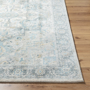 Avellino AVL-2301 9'2" x 12' Machine Woven Rug AVL2301-9212  Light Beige, Light Gray, Gray, Pale Blue, Deep Teal, Denim Surya