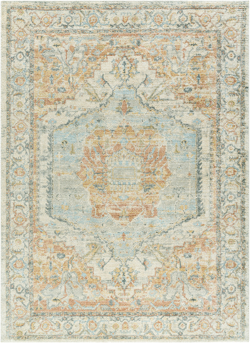 Avellino AVL-2302 9'2" x 12' Machine Woven Rug AVL2302-9212  Light Beige, Light Gray, Tan, Rose, Gray, Deep Teal Surya