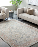 Avellino AVL-2304 9'2" x 12' Machine Woven Rug AVL2304-9212  Light Beige, Light Gray, Rose, Tan, Gray, Deep Teal Surya