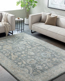 Avellino AVL-2305 9'2" x 12' Machine Woven Rug AVL2305-9212  Light Beige, Gray, Light Gray, Pale Blue, Tan, Deep Teal Surya