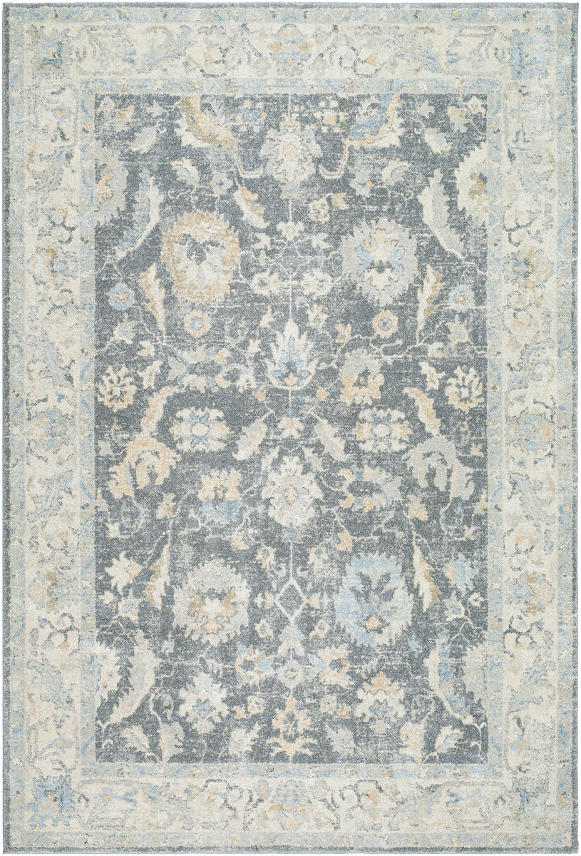 Avellino AVL-2305 9'2" x 12' Machine Woven Rug AVL2305-9212  Light Beige, Gray, Light Gray, Pale Blue, Tan, Deep Teal Surya