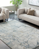 Avellino AVL-2307 9'2" x 12' Machine Woven Rug AVL2307-9212  Light Beige, Light Gray, Gray, Pale Blue, Tan, Deep Teal Surya