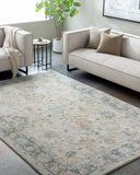 Avellino AVL-2309 9'2" x 12' Machine Woven Rug AVL2309-9212  Light Beige, Light Gray, Gray, Tan, Pale Blue, Deep Teal Surya