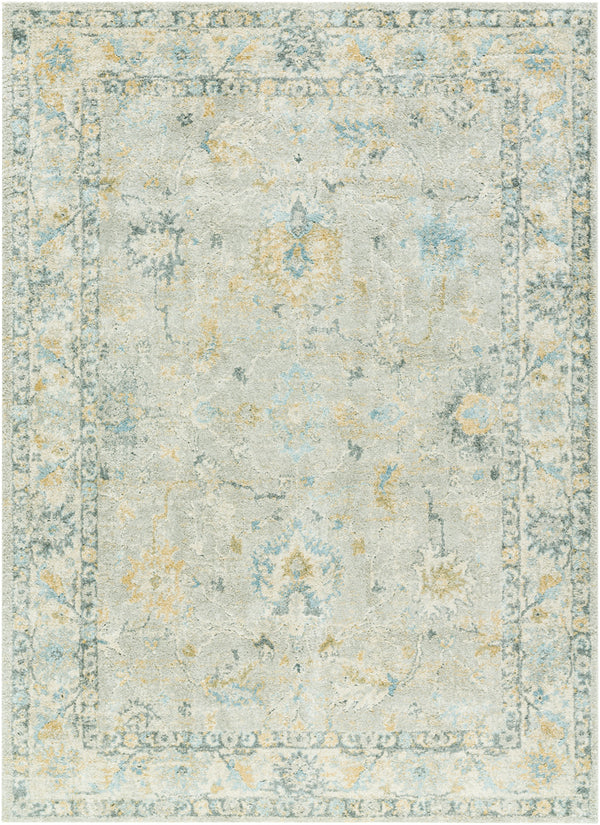 Avellino AVL-2310 9'2" x 12' Machine Woven Rug AVL2310-9212  Light Gray, Light Beige, Gray, Tan, Pale Blue, Deep Teal Surya