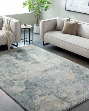 Avellino AVL-2311 9'2" x 12' Machine Woven Rug AVL2311-9212  Light Gray, Gray, Light Beige, Deep Teal, Pale Blue, Tan Surya
