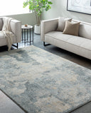 Avellino AVL-2311 9'2" x 12' Machine Woven Rug AVL2311-9212  Light Gray, Gray, Light Beige, Deep Teal, Pale Blue, Tan Surya