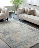 Avellino AVL-2312 9'2" x 12' Machine Woven Rug AVL2312-9212  Light Gray, Light Beige, Gray, Deep Teal, Pale Blue, Tan Surya