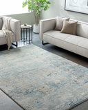 Avellino AVL-2313 9'2" x 12' Machine Woven Rug AVL2313-9212  Light Gray, Light Beige, Pale Blue, Tan, Deep Teal, Gray Surya