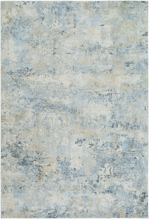 Avellino AVL-2313 9'2" x 12' Machine Woven Rug AVL2313-9212  Light Gray, Light Beige, Pale Blue, Tan, Deep Teal, Gray Surya