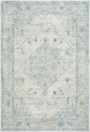 Avellino AVL-2314 9'2" x 12' Machine Woven Rug AVL2314-9212  Light Beige, Light Gray, Gray, Deep Teal, Pale Blue, Tan Surya