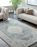 Avellino AVL-2315 9'2" x 12' Machine Woven Rug AVL2315-9212  Light Beige, Light Gray, Gray, Pale Blue, Deep Teal, Tan Surya